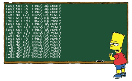 Bart writing on a blackboard